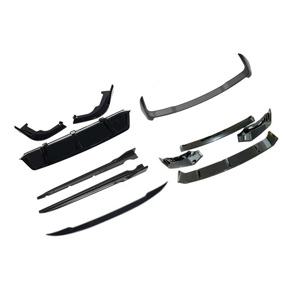 Kit de carrocería, divisor delantero, labio, difusor trasero, falda compatible con BMW X5 G05 2019-2022, negro