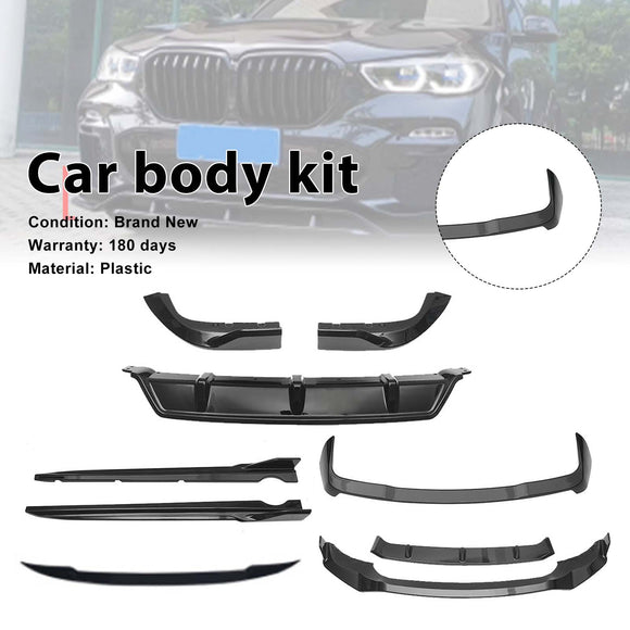 BodyKit falda difusora trasera de labio divisor delantero compatible con BMW X5 G05 2019-2022 negro