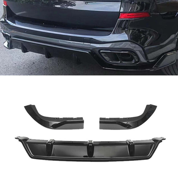BodyKit falda difusora trasera de labio divisor delantero compatible con BMW X5 G05 2019-2022 negro