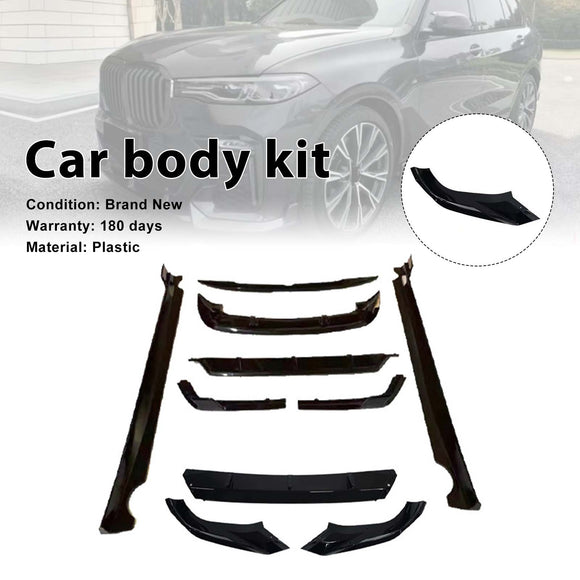 Kit de carrocería negra brillante, alerón difusor trasero y labio delantero compatible con BMW X7 G07 2023-2026