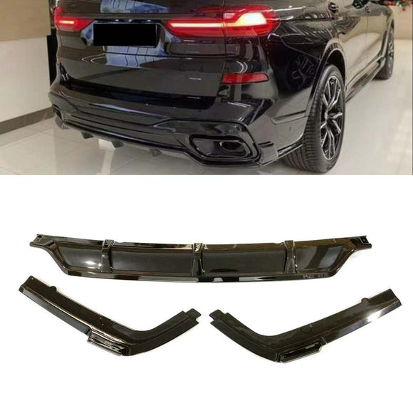 Kit de carrocería negra brillante, alerón difusor trasero y labio delantero compatible con BMW X7 G07 2023-2026