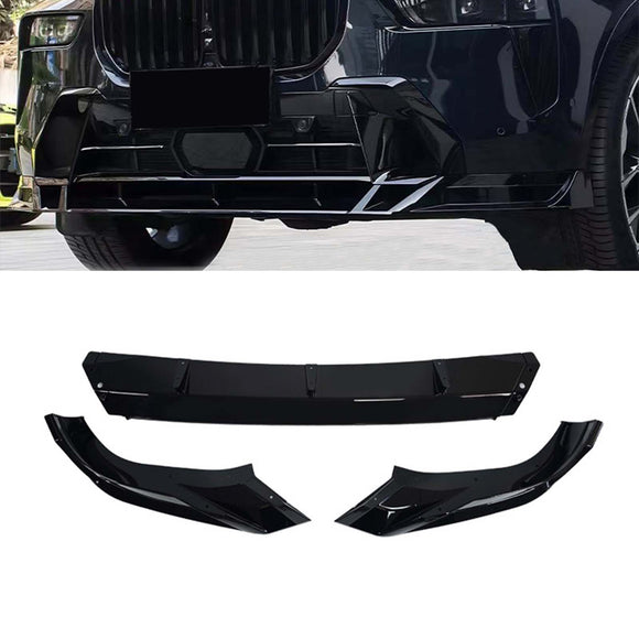 Kit de carrocería negra brillante, alerón difusor trasero y labio delantero compatible con BMW X7 G07 2023-2026