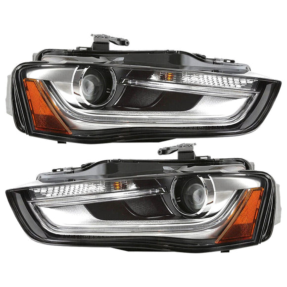 2013-2016 Audi A4 S4 Left+Right Xenon/HID Headlight w/o AFS 8K0941043E 8K0941044E