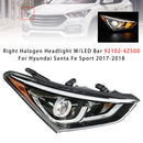 2017–2018 Hyundai Santa Fe Sport rechter Halogenscheinwerfer mit LED-Leiste 92102-4Z500 HY2503205-2