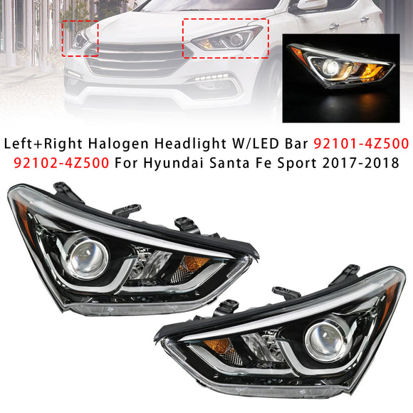 2017–2018 Hyundai Santa Fe Sport links + rechts Halogenscheinwerfer 92101-4Z500 92102-4Z500
