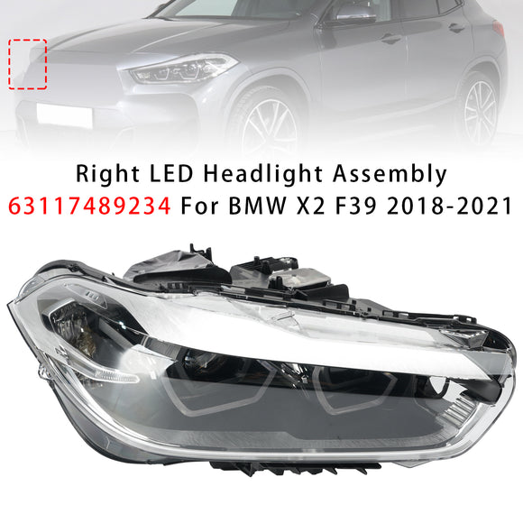 BMW X2 F39 2018-2021 Conjunto de faros delanteros LED derecho 63117489234 Lado del pasajero