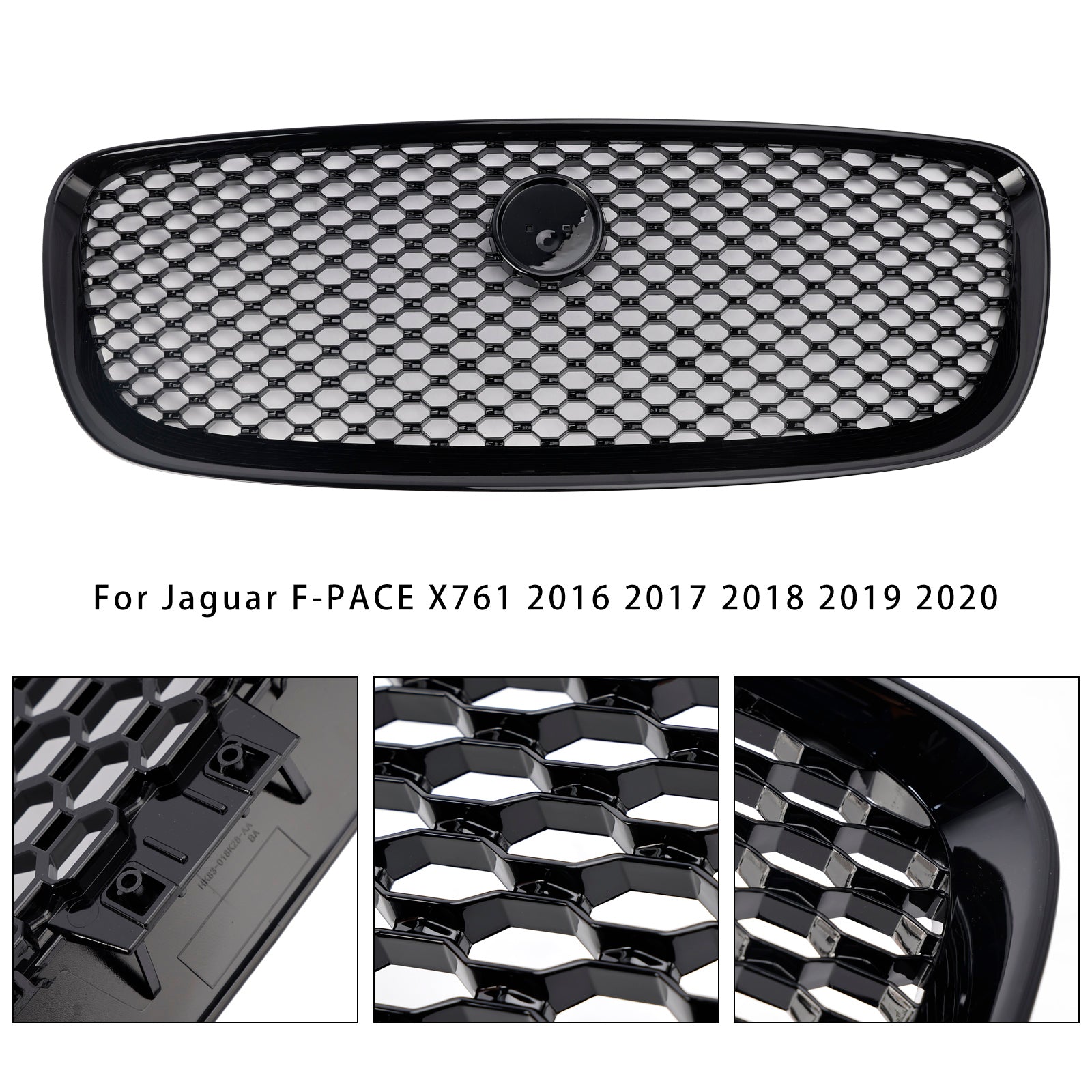 2016-2020 Jaguar F-PACE X761 Gloss Black Grille Front Bumper