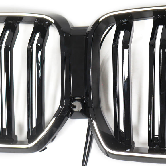 Grade preta brilhante do para-choque dianteiro para BMW X6 G06 M50i 2020-2022 com furo para câmera