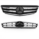 Mercedes Benz Classe C 2008-2014 W204 Grille de pare-chocs avant noire/chromée avec étoile LED pour C250/C300/C350-13