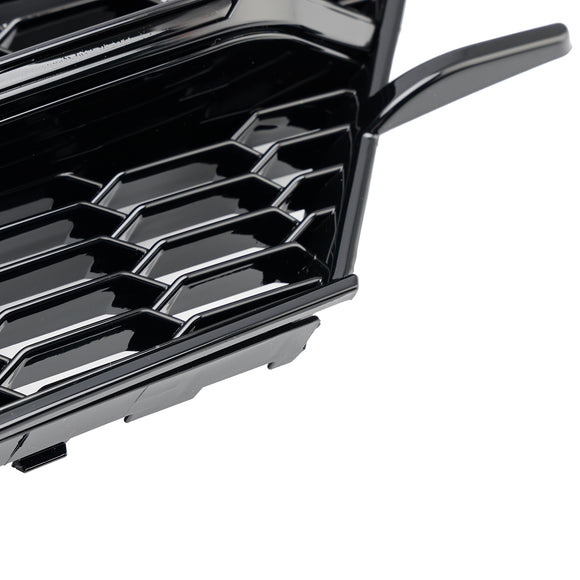 Audi A6 C7 Facelift 2015-2016 W/ACC Hole Pair Front Bumper Lower Light Cover Grille Black Grill
