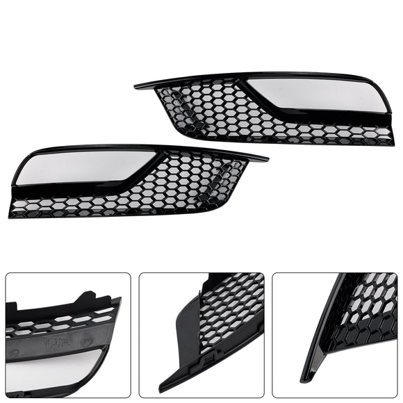 Audi A3 8V Sedan 2013-2016 Glanzend Zwart Honingraat Mistlamp Grill Voorbumper Onderste Covers Grille 8V5807681A9B9 8V5807682A9B9