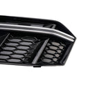 2 STUKS Zwart Chrome Voorbumper Mistlamp Grille Grill Fit Audi A4 B9 S4 2016-19-4