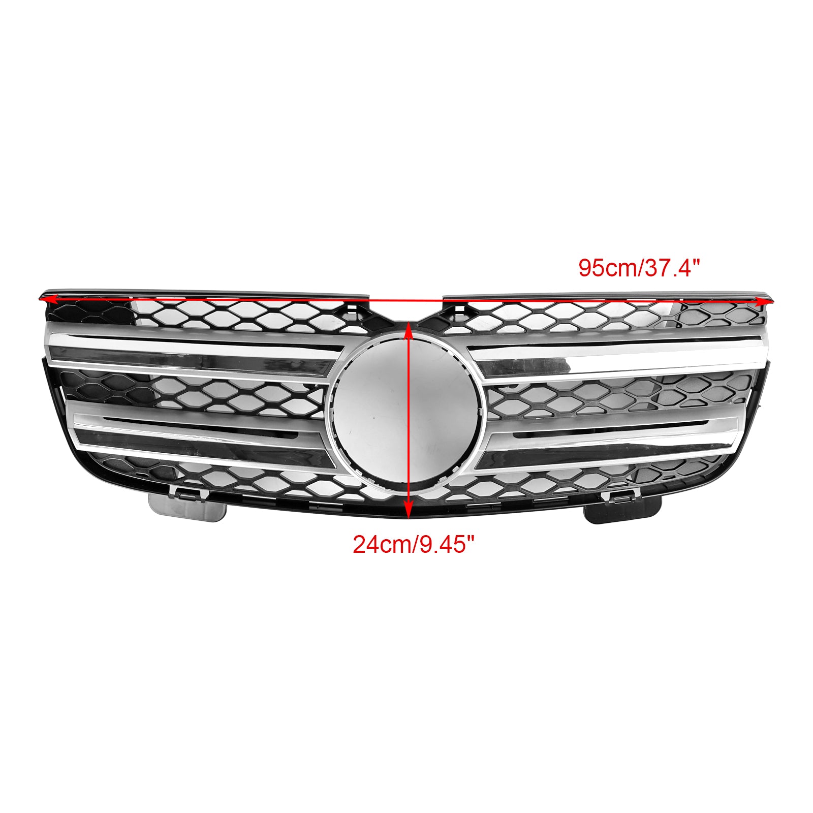 Parrilla delantera cromada negra para parachoques de Mercedes Benz Clase GL X164 GL320 2007-2009 - 0