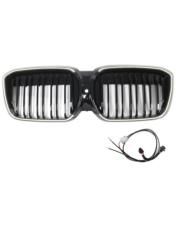 Dubbele Slat Glanzend Zwart Front Nier Grill Grille Fit BMW IX3 G08 LCI 2022-2024