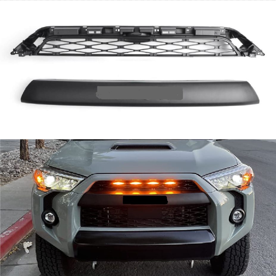 Toyota 2014-2019 4Runner TRD PRO PZ323-35056 Kit de parrilla delantera + 4 luces LED ámbar