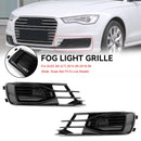 Audi A6 C7 2015-2016 4G0807647T94 4G0807648T94 2PCS Front Bumper Foglight Cover Grill Black Chrome-5