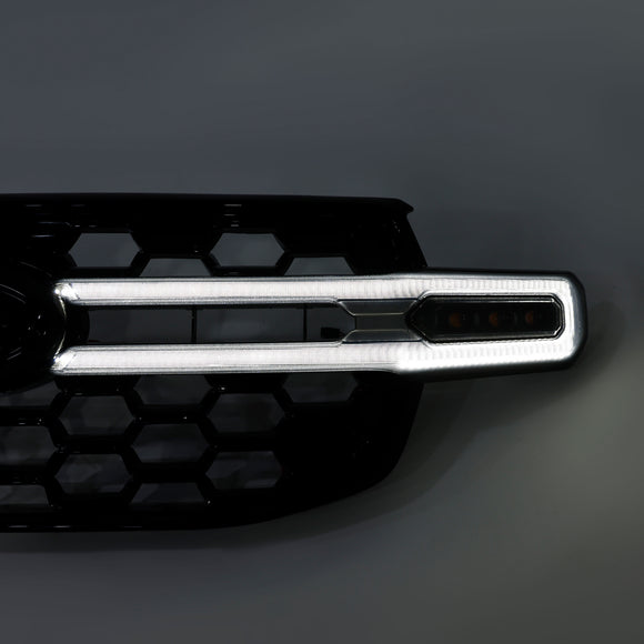 Ford Ranger Next Gen T9 2023-2025 Calandre de pare-chocs avant noire avec lumière LED