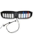 BMW 2023-2024 Série 3 G20 G21 320i/330i/M340i/318i/320d Calandre avant double ligne noire-1