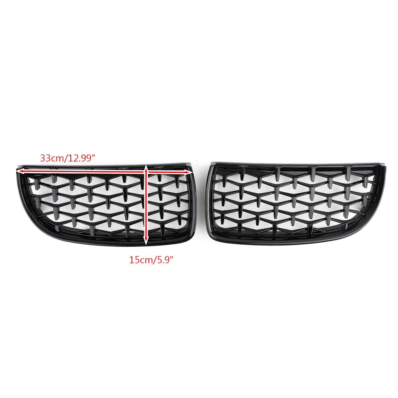 Rejilla de malla tipo riñón negra Meteor para BMW Serie 3 E90 2005-2008 335i/328i/320d/330i/325i Sedán