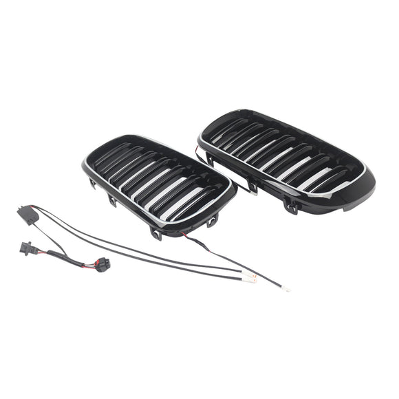Doppellatten-Frontstoßstangen-Nierengitter, passend für BMW X5/X6 F15 F16 2013–2018