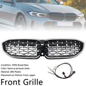 Grade de rim de diamante cromado 51138072085 para BMW Série 3 G20 2019-2022