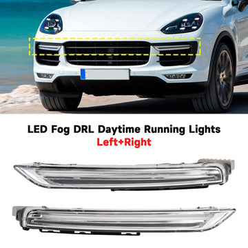 2015-2017 Porsche Cayenne 958 Pair LED Fog DRL Daytime Running Lights 95863118130 95863118230 - 0