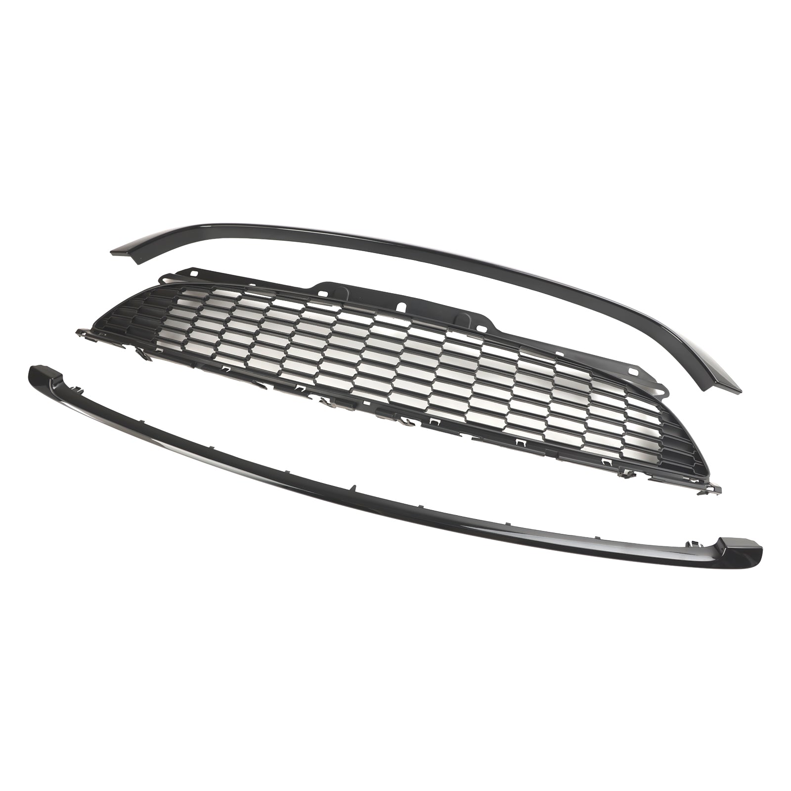 2007-2013 Mini R56 Cooper S & JCW 3-Door Hatchback 3PCS Gloss Black Front Grille Grill