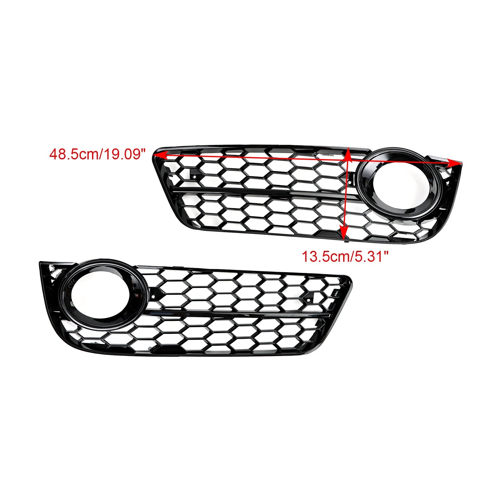 Audi 2007-2011 A5 Standart Style 1522024 Paire de grilles de phare antibrouillard avant en nid d'abeille