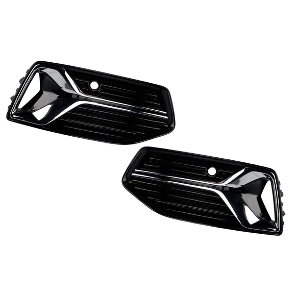 2PCS Front Bumper Fog Light Cover Grille Grill Fit Audi A6 C8 2018-2024 Standard