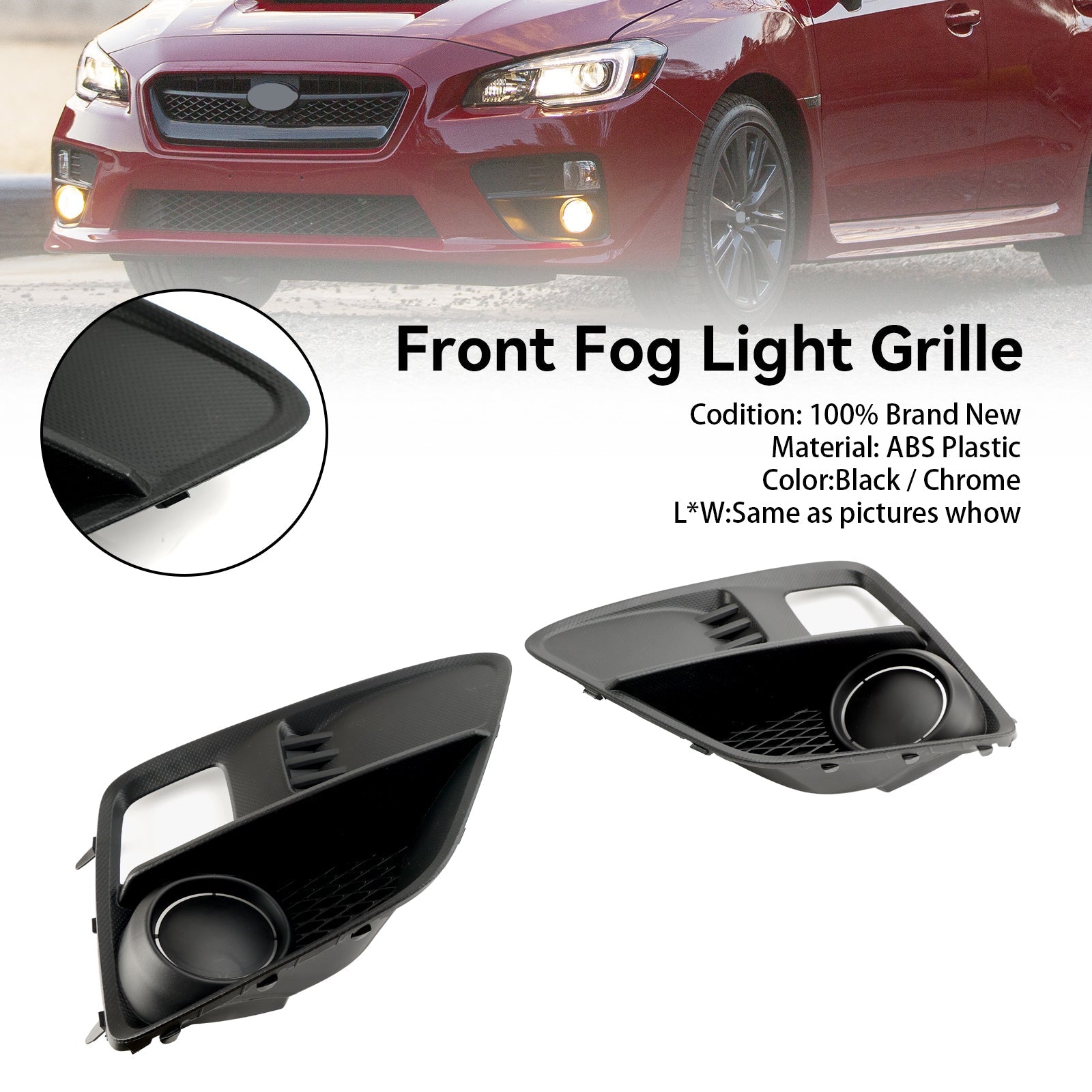 Subaru 2015-2017 WRX &amp; STi 57731VA000 57731VA010 2 pièces couvercle de phare antibrouillard avant calandre