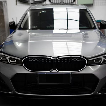 BMW 2023-2024 Série 3 G20 G21 320i/330i/M340i/318i/320d Calandre avant en maille noire brillante - 0