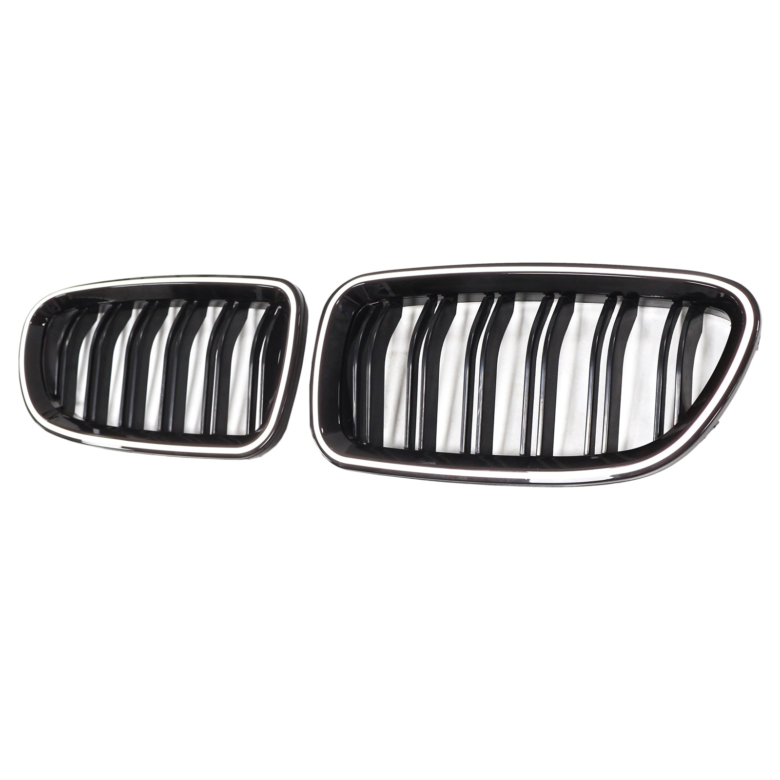 Rejilla de parachoques tipo riñón compatible con BMW Serie 5 F10 F11 2010-2016 en negro brillante