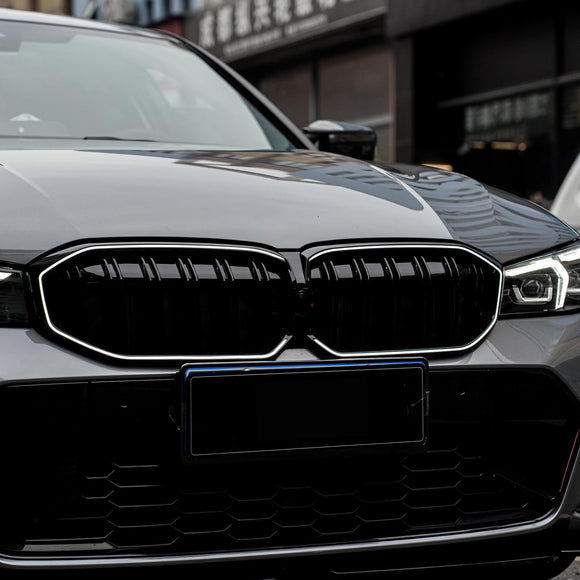 BMW 2023-2024 Série 3 G20 G21 320i/330i/M340i/318i/320d Calandre avant double ligne noire