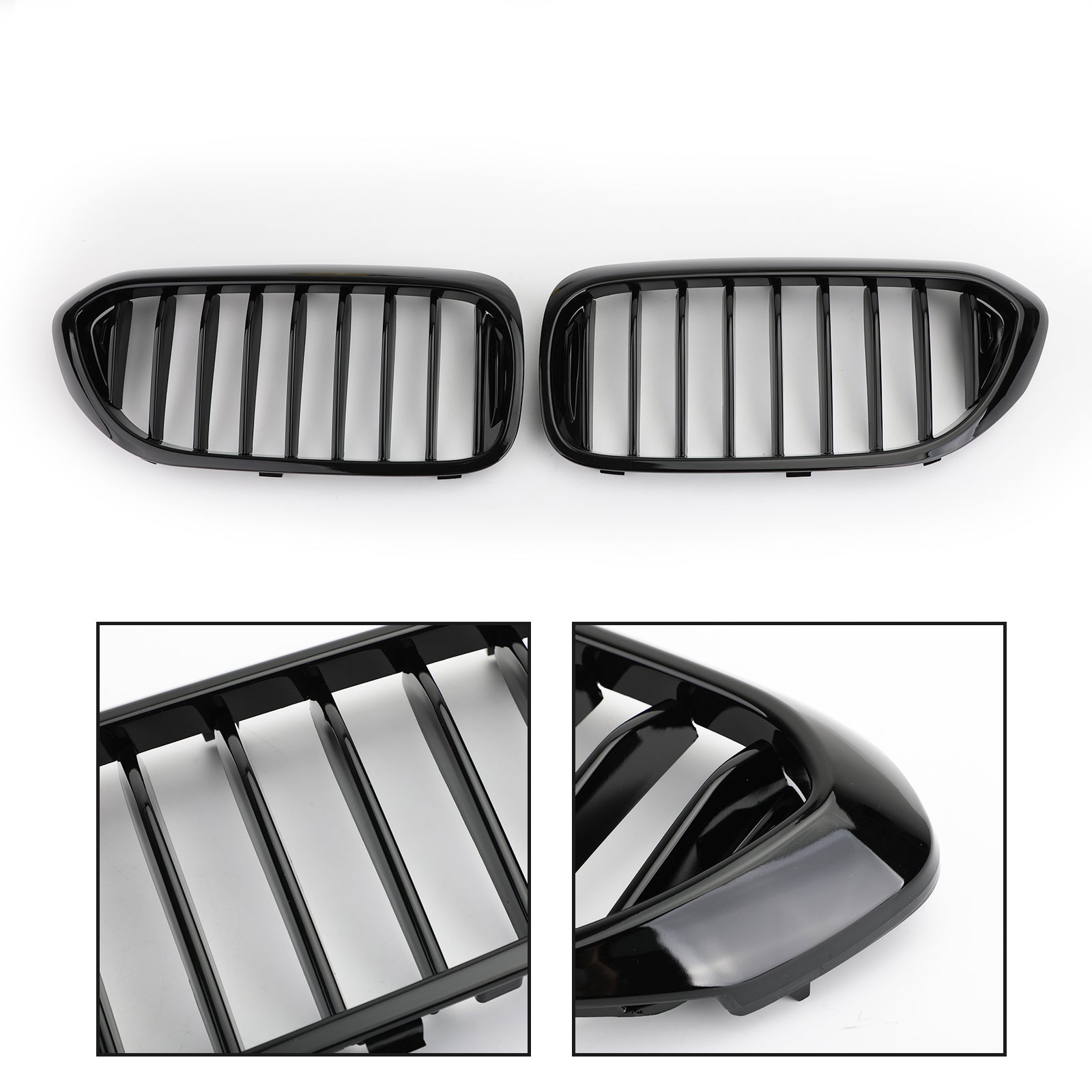 2017-2019 BMW G30 5 Series 530i/530i xDrive/540i/540i xDrive Glossy Black Front Kidney Grille Grill Generic