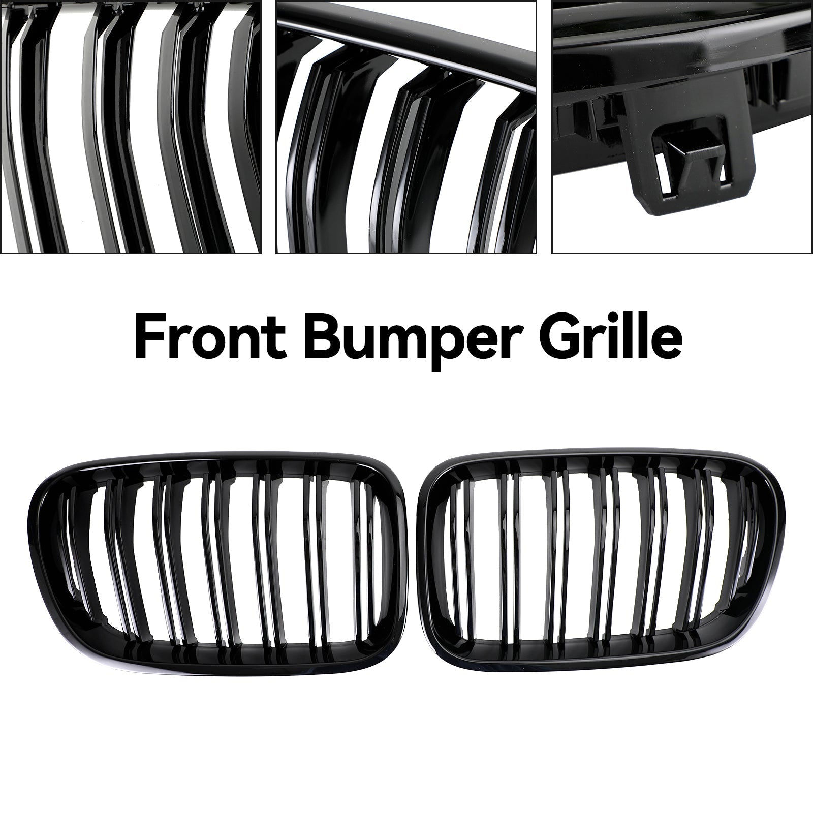 Grille de pare-chocs avant noire brillante pour BMW X3 F25 xDrive28i/xDrive35i/xDrive20d/xDrive30d 2010-2014