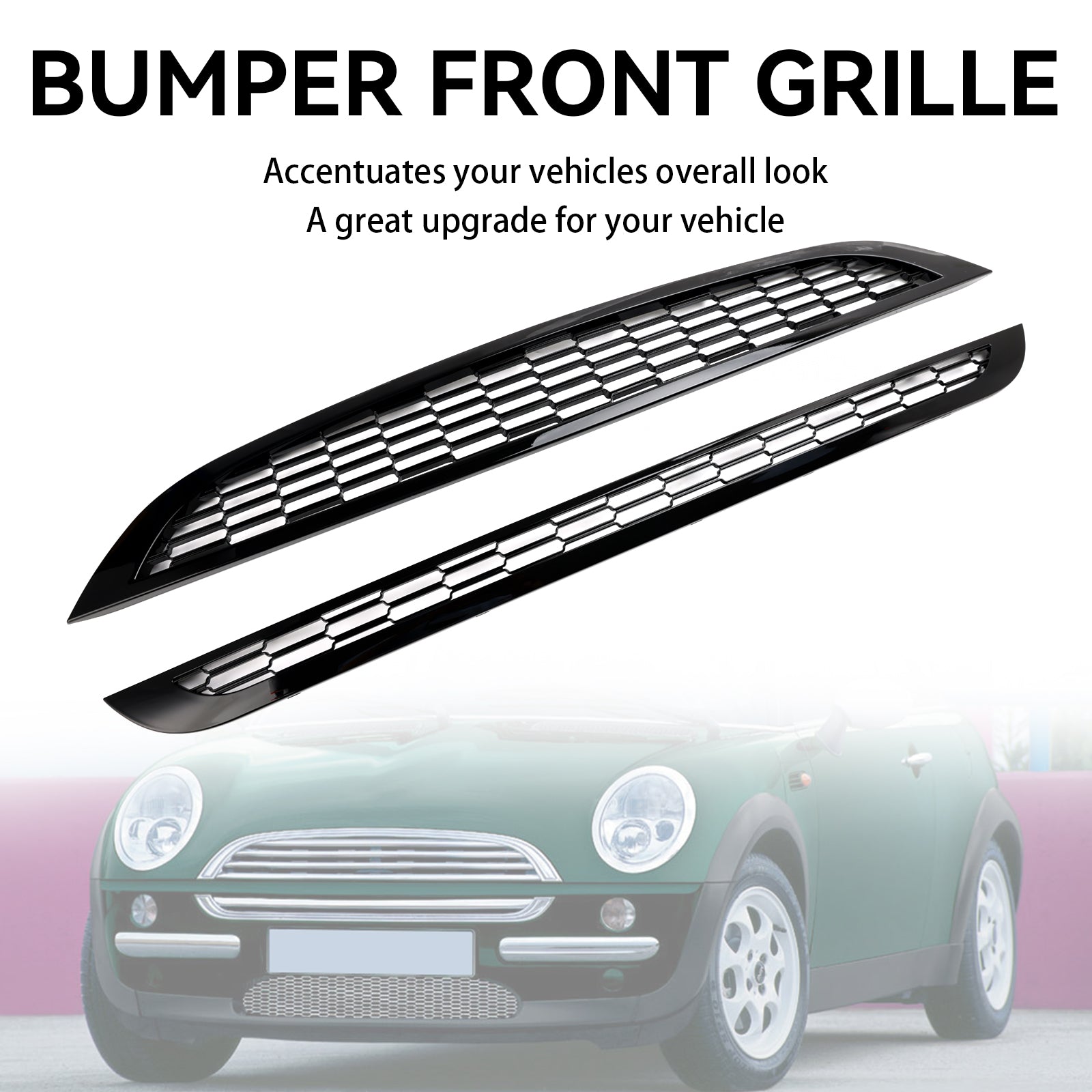 Mini 2002-2006 R50 Cooper 2PCS Honeycomb Mesh Front Grill Grille