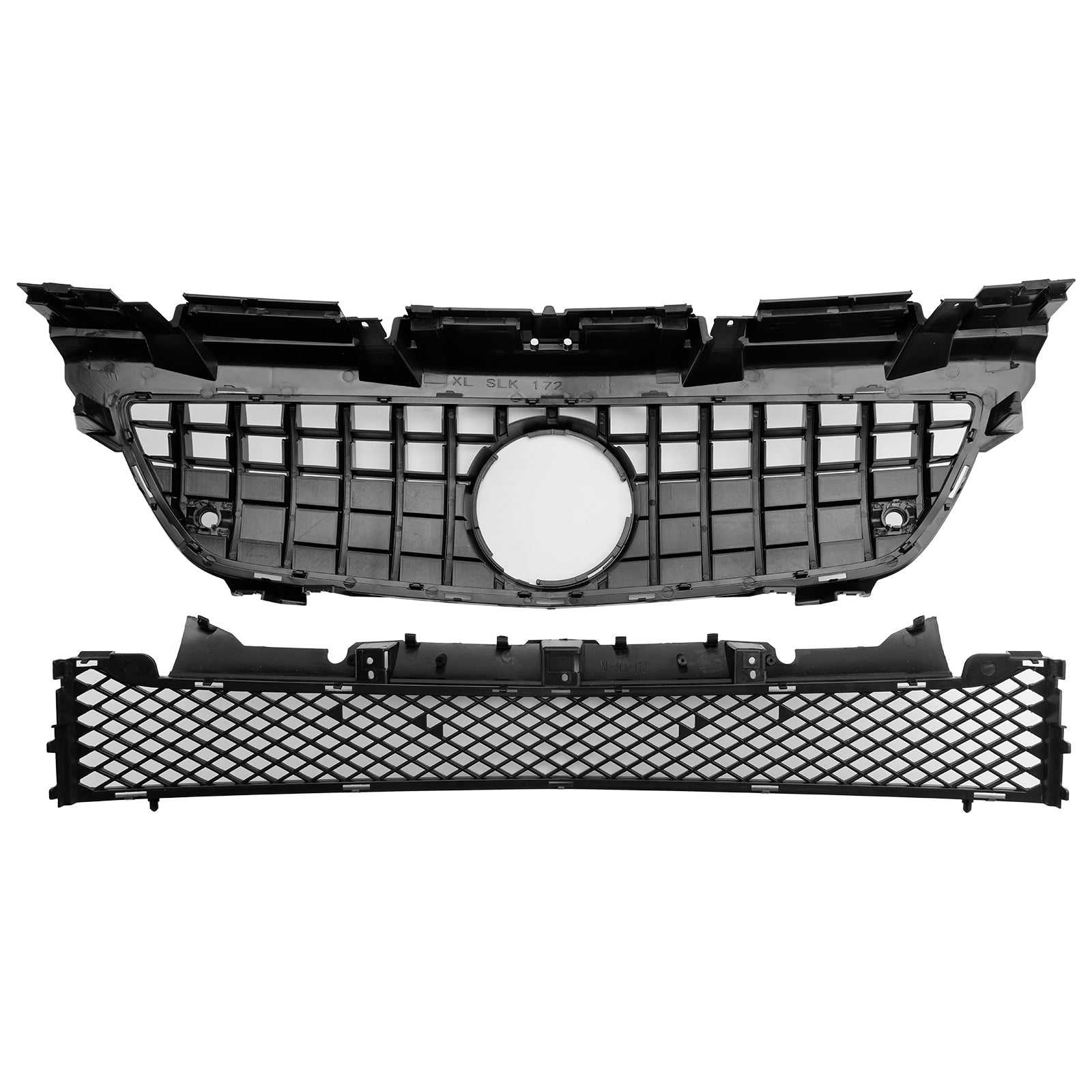 Chrome Front Upper Lower Grille Fit Mercedes SLK-Class R172 SLK55 2011-2016