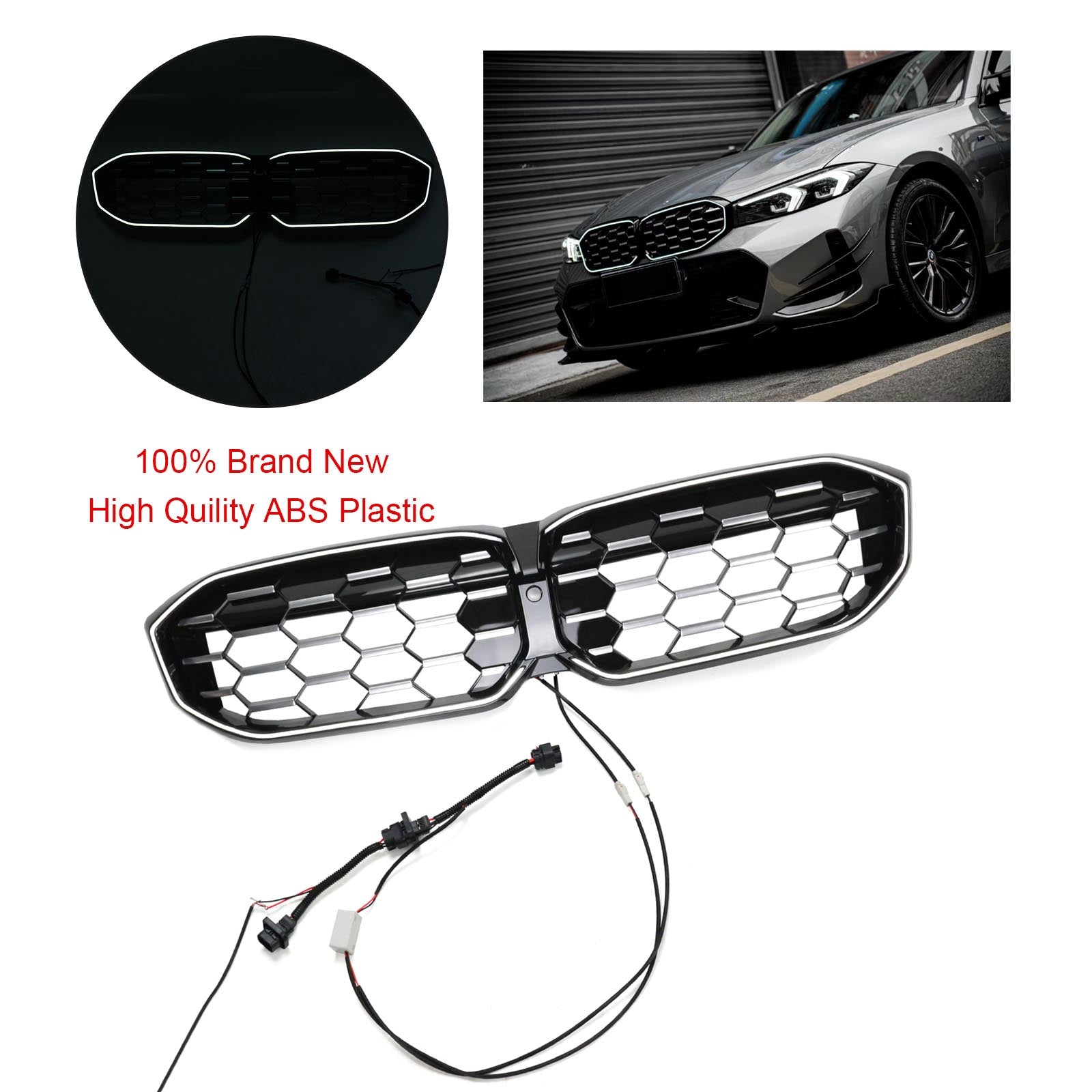 BMW 2023-2024 3 Series G20 G21 320i/330i/M340i/318i/320d Front Kidney Grille Diamond Black Silver Grill