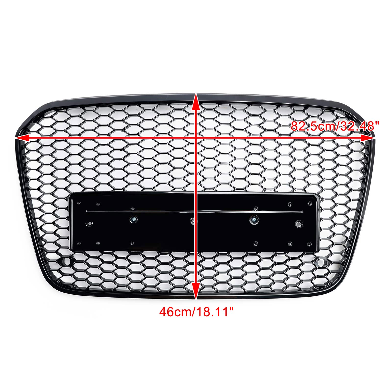 Audi A6 C7 / S6 2012-2015 pré-lifting Grille de pare-chocs avant en nid d'abeille de style RS6 Grille noire - 0