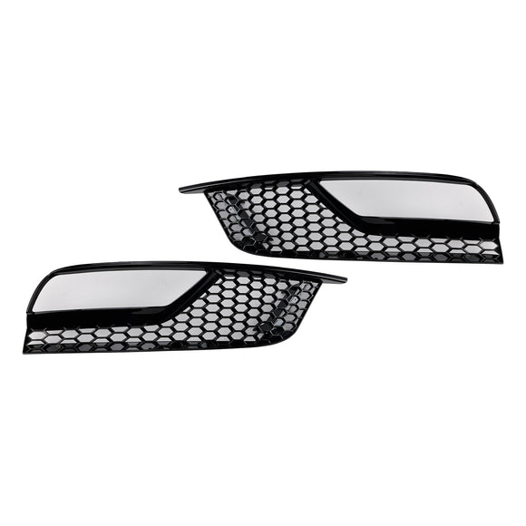 Audi A3 8V Sedan 2013-2016 Glanzend Zwart Honingraat Mistlamp Grill Voorbumper Onderste Covers Grille 8V5807681A9B9 8V5807682A9B9