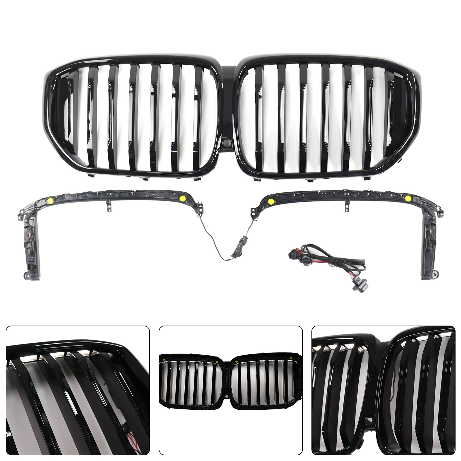 Gloss Black Front Kidney Grille Grill Fit BMW X5 G05 2019-2022 M-Performance