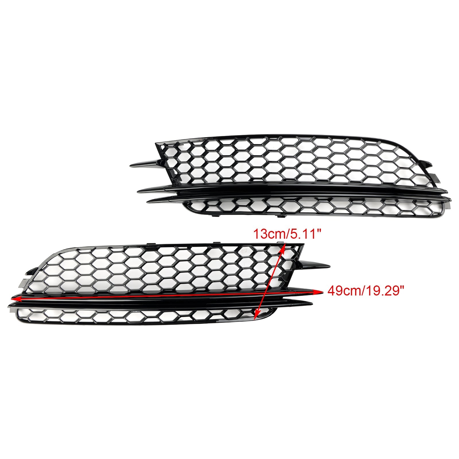 Audi 2012-2015 A6 4G C7 Sedan/Avant Version Standard 2PCS Couvercle de phare antibrouillard avant Lunette Grille de pare-chocs - 0