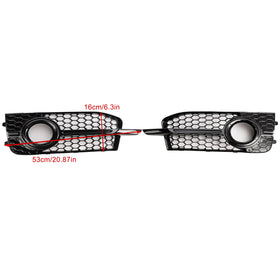 Audi A1 s-line 8X 2011-2014 2 pièces calandre de phare antibrouillard de pare-chocs avant grille de couverture en nid d'abeille noire 8X0807682B 8X0807681B - 0