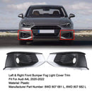 2020-2022 Audi A4L Left & Right Front Bumper Fog Light Grille Cover Trim 8WD807682L/1L-2