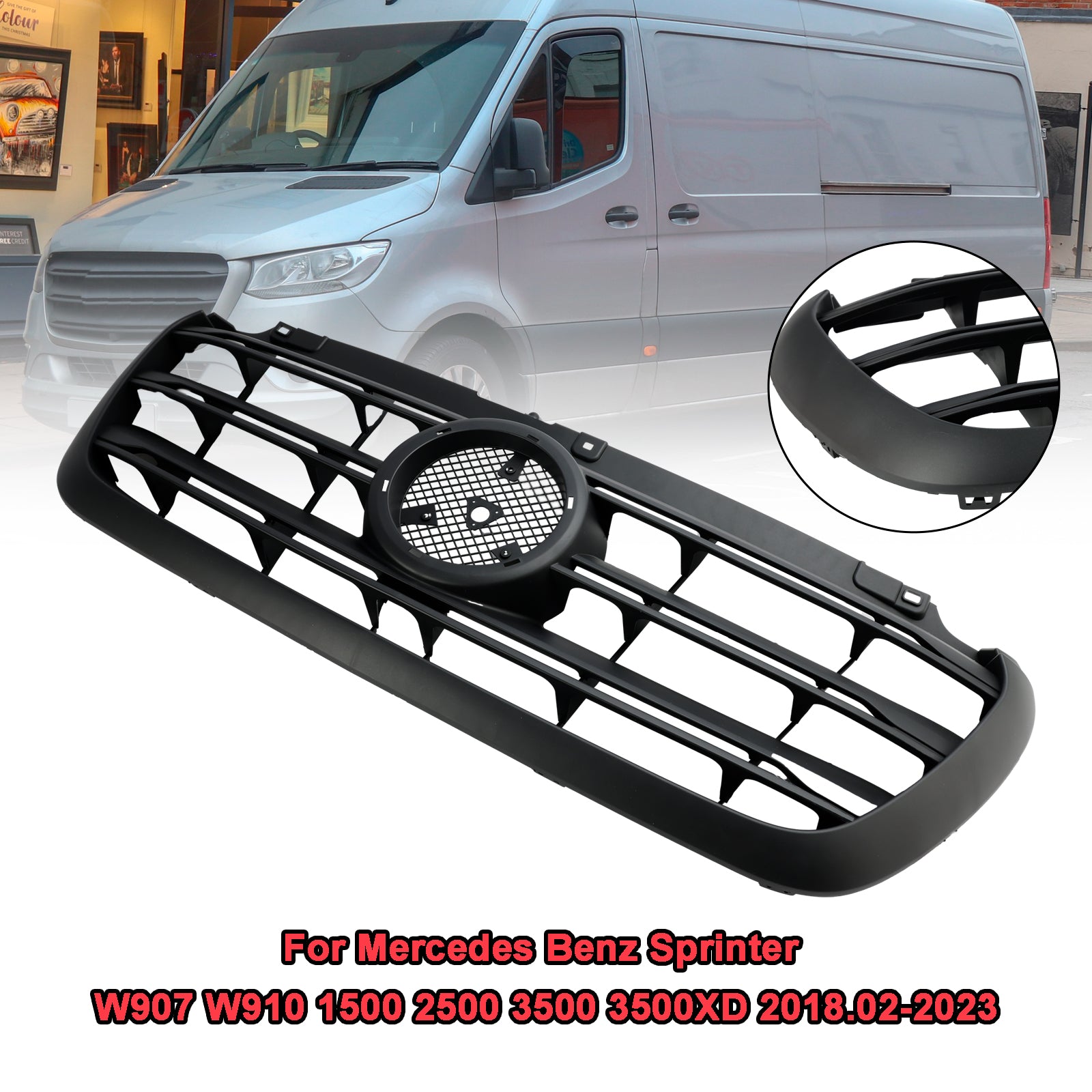 2019-2022 Mercedes Benz Sprinter W907 W910 1500 2500 3500 3500XD Grill Front Bumper Grille