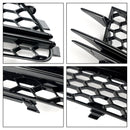 2012-2015 Audi A6 C7 Pre-Facelift Honycomb Lower Grille 2PCS Front Bumper Fog Light Black Cover Grill-6