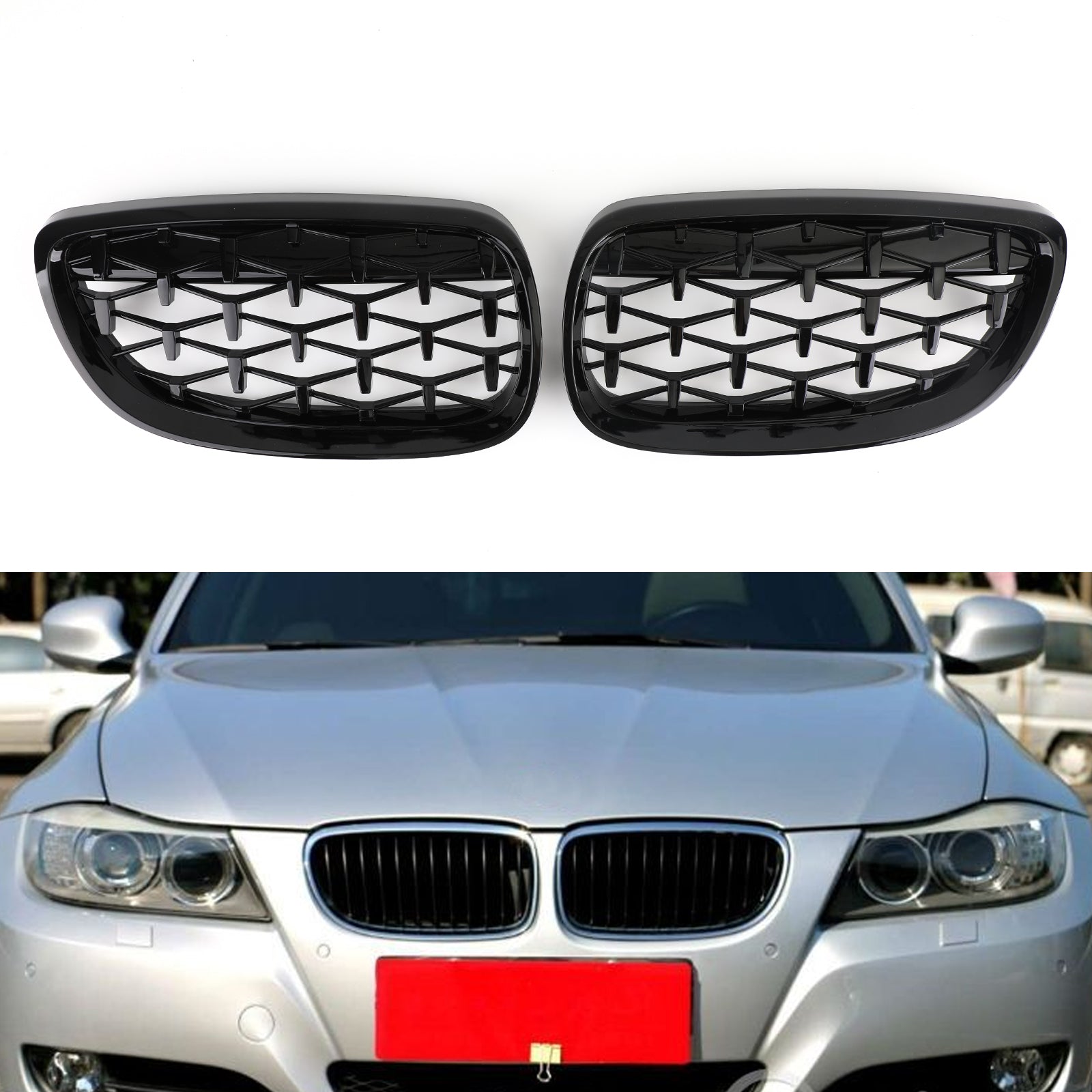 Parrilla delantera tipo riñón negra BMW Coupé E93 Convertible 335i/328i/330d/325i/320i anterior al rediseño 2007-2010