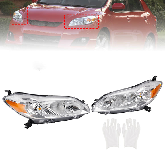 2009–2014 Toyota Matrix links + rechts Scheinwerferbaugruppe Scheinwerfer Chromgehäuse