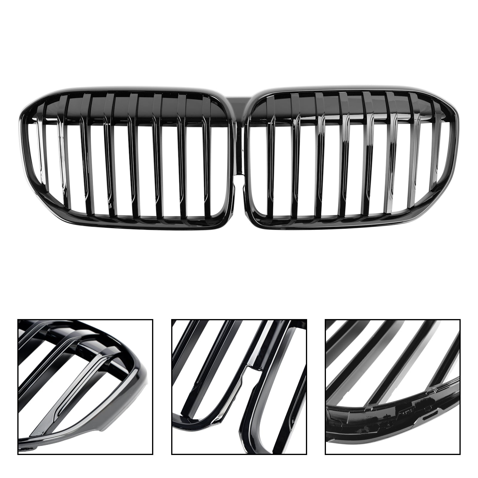 2019-2022 BMW 7 Series G11 740i/750i/740e xDrive Front Grill Single Slat Grille Gloss Black Grill