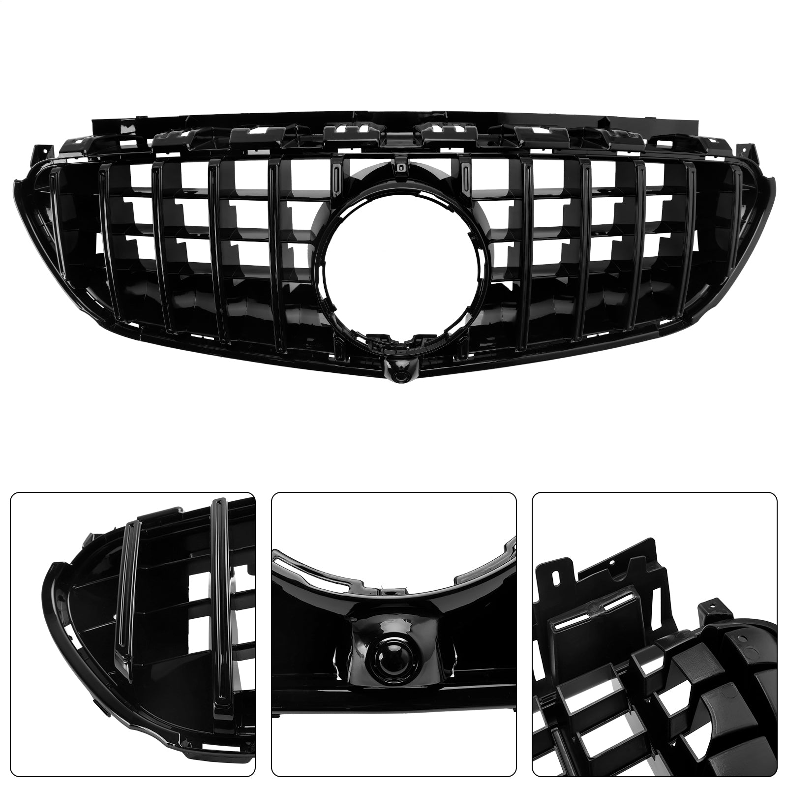 Mercedes Benz E-Class W213 E63 E63S AMG 2016-2020 Front Bumper Grill GTR Style Black Grille